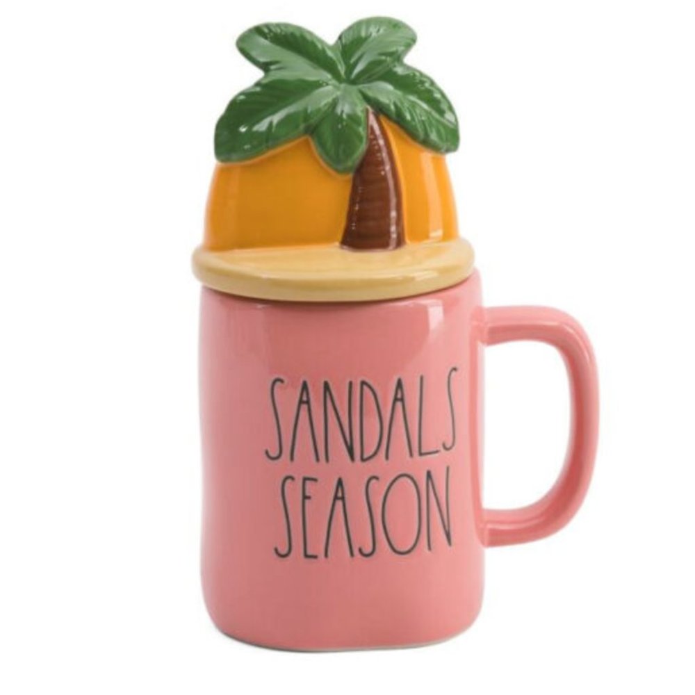 RAE DUNN Sandal Season Figural Lidded Mug, Summer Kitchen Drink Home Decor NEW